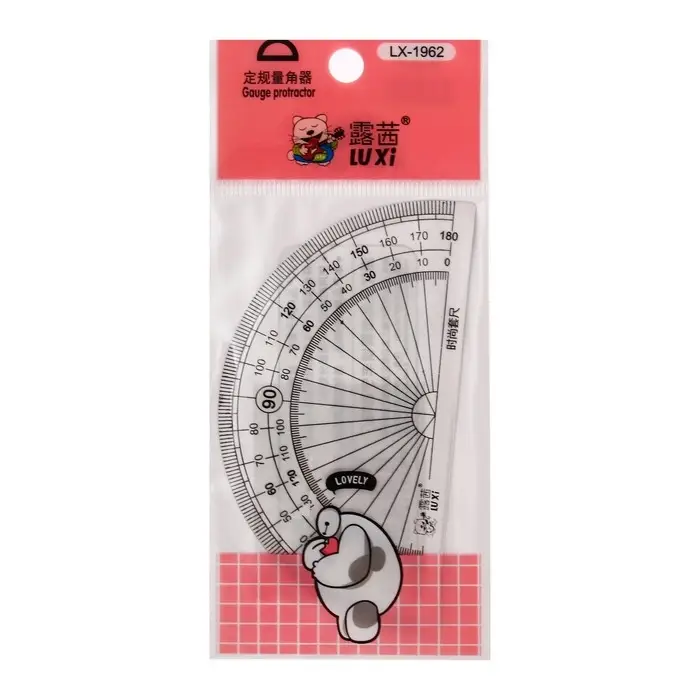 Транспортир 180 градусов «Зверушка», прозрачный, в пакете Транспортир 180 градусов «Зверушка», прозрачный, в пакете