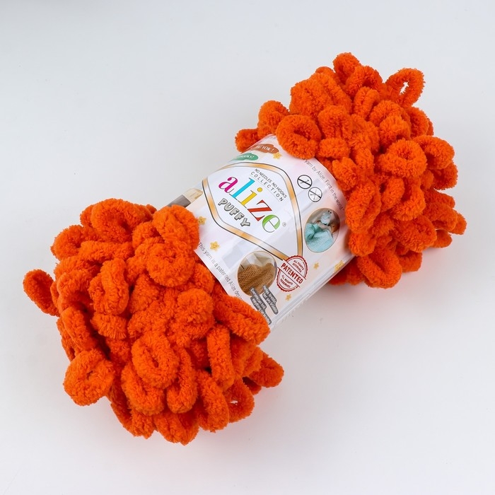 Плюшевая пряжа для вязания руками ALIZE, Puffy, 100% микрополиэстер, 9 м/100 г, (06)