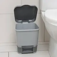 Контейнер для мусора с педалью, 8 л, 24&times;25.5&times;29.5 см, пластик, серый