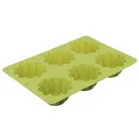 VETTA Форма силиконовая 6 ячеек, для кексов, гофрированная, 25.5x18x3.5см, 3 цвета