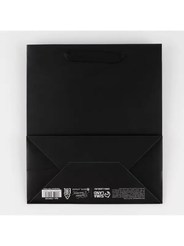 Пакет подарочный ламинированный, упаковка, &laquo;Чёрный&raquo;, ML 23 х 27 х 11.5 см