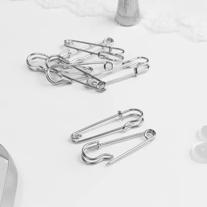 Булавки шляпные, 45 мм, 10 шт., цвет серебряный