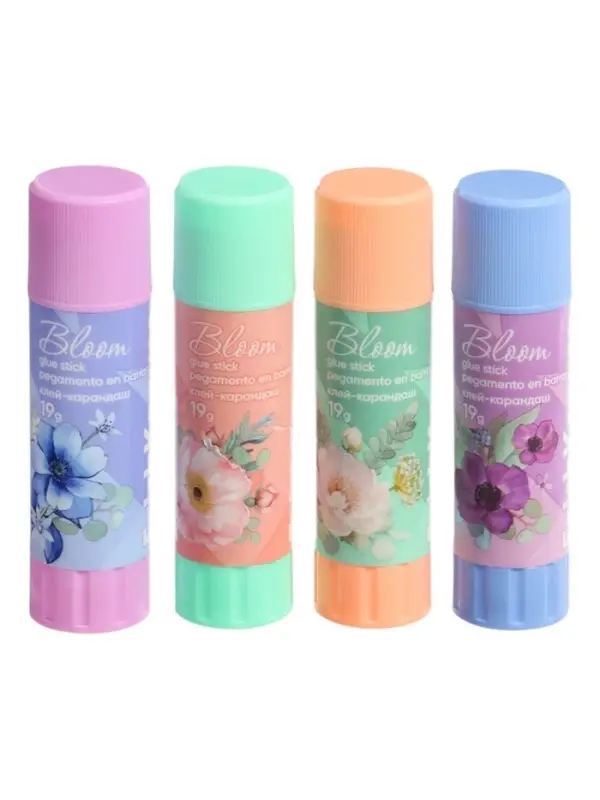 Клей-карандаш, ErichKrause EasyStick Pastel Bloom, PVP, экономичный расход, 19 г, МИКС