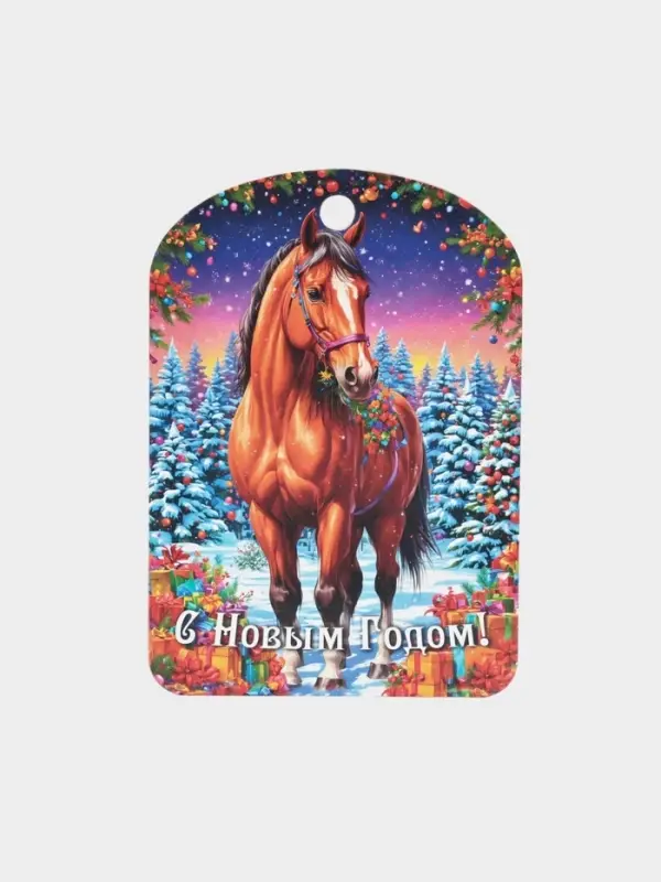 Доска разделочная сувенирная Дарим Красиво «Символ года. С новым годом», дерево, 27.5×19.5×0.5 см, разноцветная