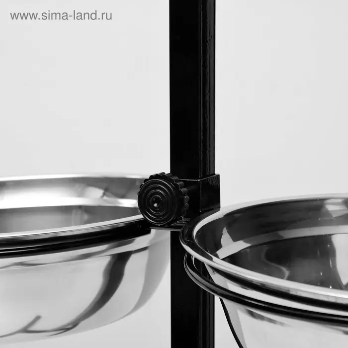 Подставка с мисками, 2&times;2.5 л, высота 60 см, разборная, чёрная
