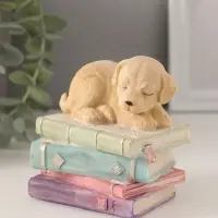 Фигурка полистоун &laquo;Щенок спит на книгах&raquo;, 9&times;7&times;8.5 см