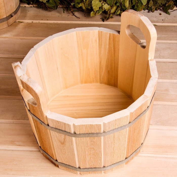 Шайка-таз из липы, 10 л, с тиснением Шайка-таз из липы, 10 л, с тиснением