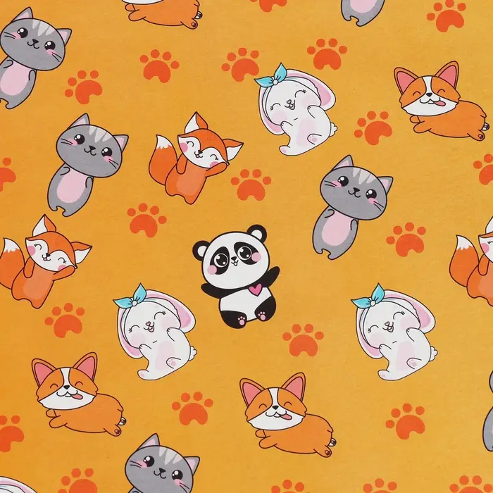 Бумага упаковочная глянцевая «Персонажи», 1 лист, 70 х 100 см