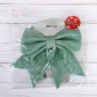 Ёлочная игрушка &laquo;Зимнее волшебство. Бант блеск&raquo; пластик, 20&times;18 см, светло-зелёный