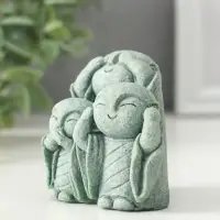 Фигурка песчаник &laquo;Статуя Дзидзо - не вижу, не слышу, не скажу&raquo;, 5.8&times;7&times;7 см