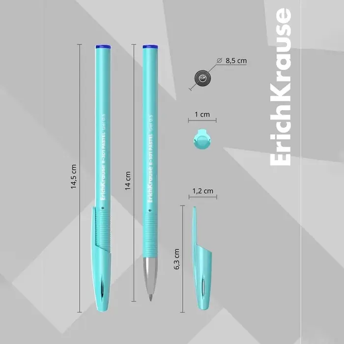 Ручка гелевая ErichKrause R-301 Gel Stick Pastel узел 0.5 мм, чернила синие, длина непрерывной линии 600 м