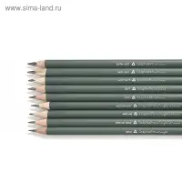 Набор карандашей чернографитных 2,4 мм разной твердости GraphixPro 9 штук, 2H-6B, трехгранные, в картонной коробке