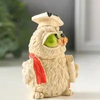 Фигурка гипс &laquo;Сова с дипломом&raquo;, слоновая кость, 8&times;5 см