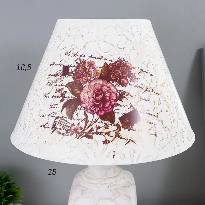 Лампа настольная керамика «Букет с пионами» прямоугольная Е14 220 В 42×25×25 см RISALUX Лампа настольная керамика «Букет с пионами» прямоугольная Е14 220 В 42×25×25 см RISALUX