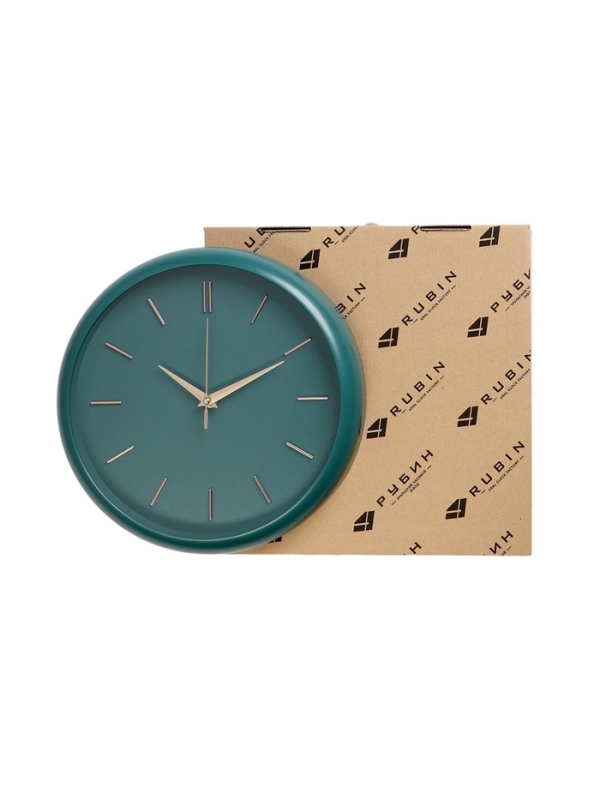 Часы настенные, интерьерные "Классика", d-30 см, со стеклом, зеленые