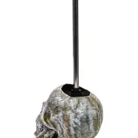 Ёршик для унитаза с подставкой &laquo;Череп&raquo;, стальная ручка, 16&times;15&times;22 см, белый