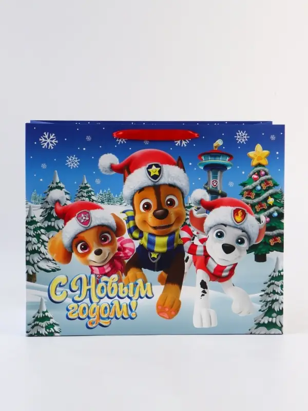 Пакет подарочный «С Новым годом!», Щенячий патруль,  XL 40 × 49 × 19 см