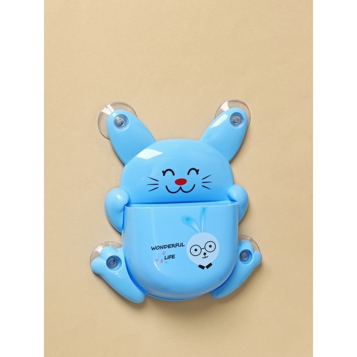 Держатель для зубных щёток детский «Зайка», на присосках, цвет МИКС Держатель для зубных щёток детский «Зайка», на присосках, цвет МИКС