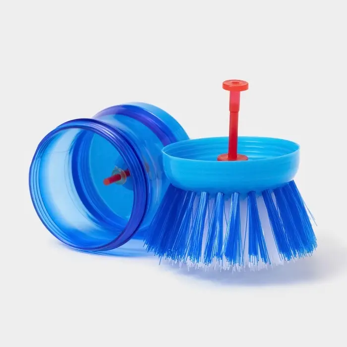 Щётка с дозатором для моющего средства Доляна, синяя