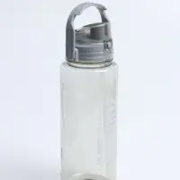 Бутылка для воды &laquo;Корни&raquo;, 2 л, с трубочкой, пластиковая, серая
