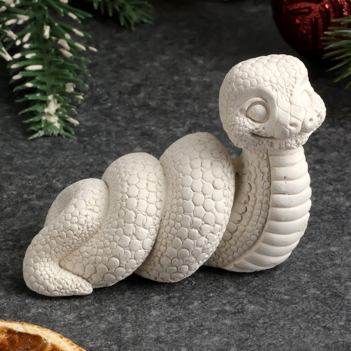 Новый год. Символ 2025. Фигура для раскраски  Новый год. Символ 2025. Фигура для раскраски "Змейка спиралька", 4х7х4см