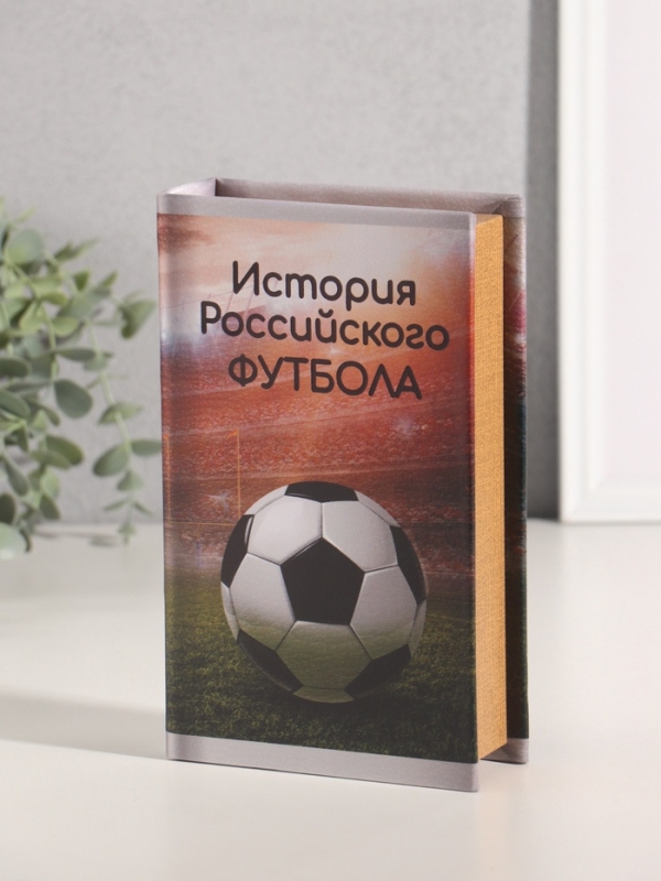 Сейф-книга дерево кожзам  Сейф-книга дерево кожзам "История Российского футбола" тиснение 21х13х5 см