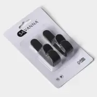 Крючки самоклеящиеся SAVANNA Black Loft, 4 шт., металл, 2.8&times;5.5&times;1.8 см, чёрные