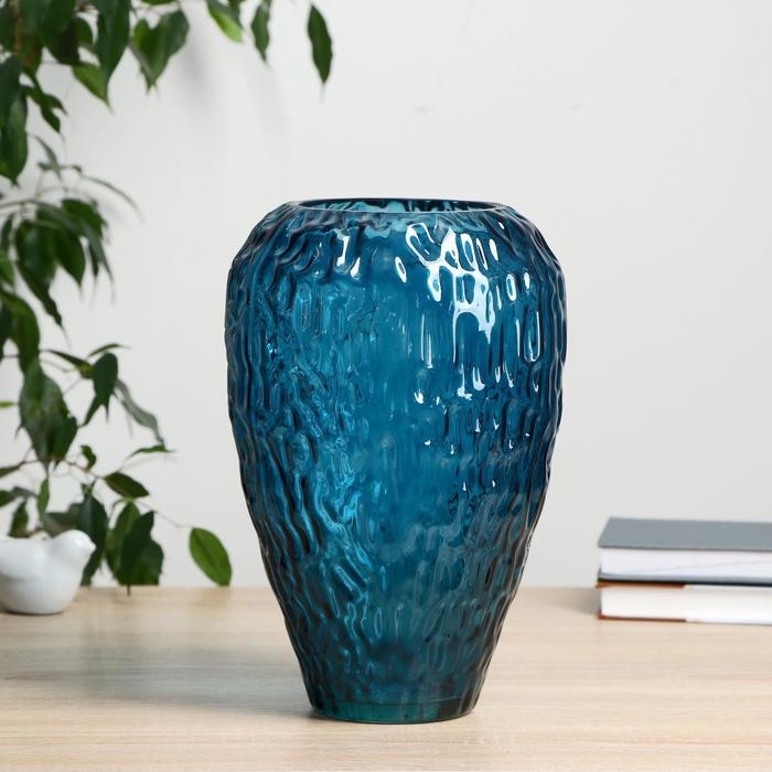 Ваза Ваза "Линда средняя Лазурный" h-28х17см d-11см (2885)