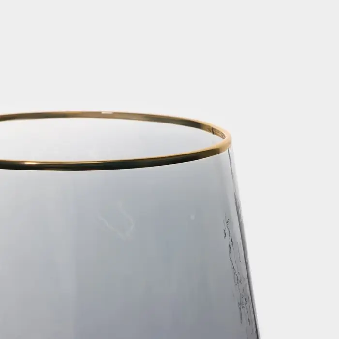 Набор стаканов Magistro &laquo;Дарио&raquo;, 450 мл, 10&times;11.5 см, 6 шт., с золотой отводкой, стекло, графит