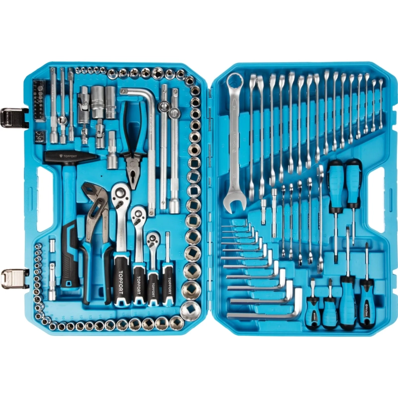 Набор инструмента Topfort 143 предмета 1/2, 3/8 и 1/4