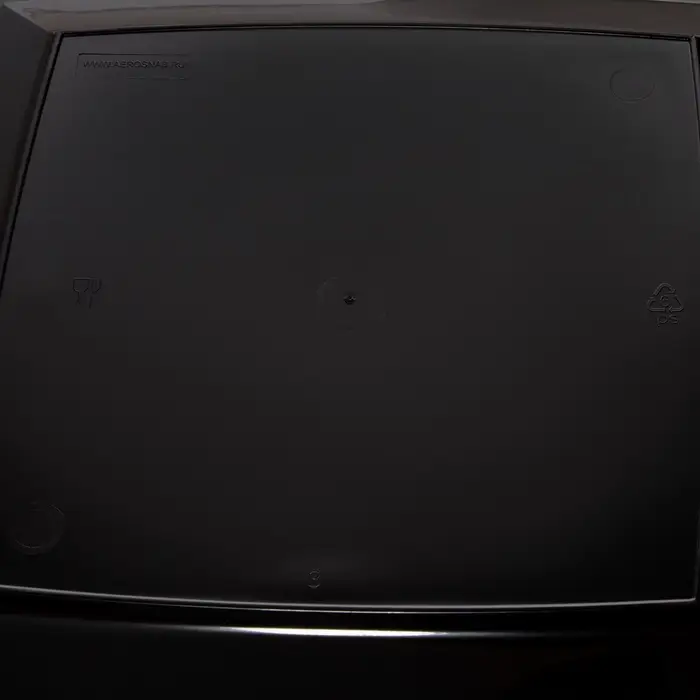 Тарелка одноразовая для фуршета, 17.2 см, пластик, квадратная, плоская, чёрная