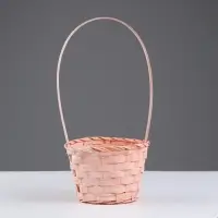Корзина плетёная 13&times;9.5/28 см, персиковый, бамбук