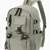 Рюкзак школьный, спортивный, однотонный, 1 отделение, 8 карманов, 31&times;12&times;42 см, зелёный