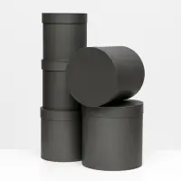 Набор круглых коробок 5 в 1 &laquo;Краски&raquo;, чёрный однотонный, 25&times;25&times;25 - 19&times;19&times;19 см