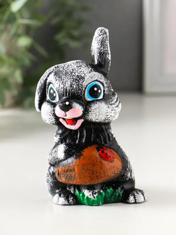 Фигура "Зайчонок с грибком" 12х8х7 см