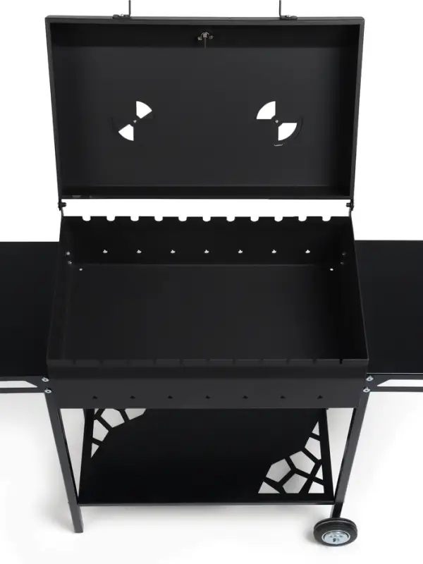 Мангал GrilMe MAX, 115&times;35&times;83 см, сталь 2 мм, термометр, 2 полки, колёса