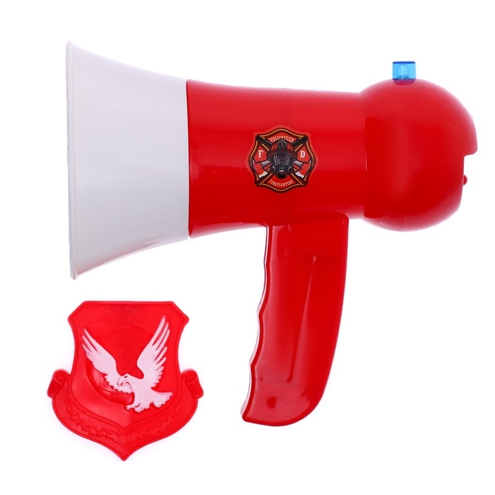 Мегафон «Пожарный», 2 режима: сирена, громкоговоритель, работает от батареек Мегафон «Пожарный», 2 режима: сирена, громкоговоритель, работает от батареек