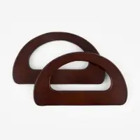 Ручки для сумки (2шт цена за пару) дерево 10*18см корич без прорези АУ