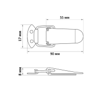 Замок-защелка на ящик Z10, 5.5 см, железный, 4 шт TMP