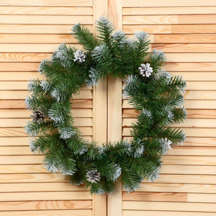 Венок Венок "Рождественский Белоснежный (шишка серебро) 45 см