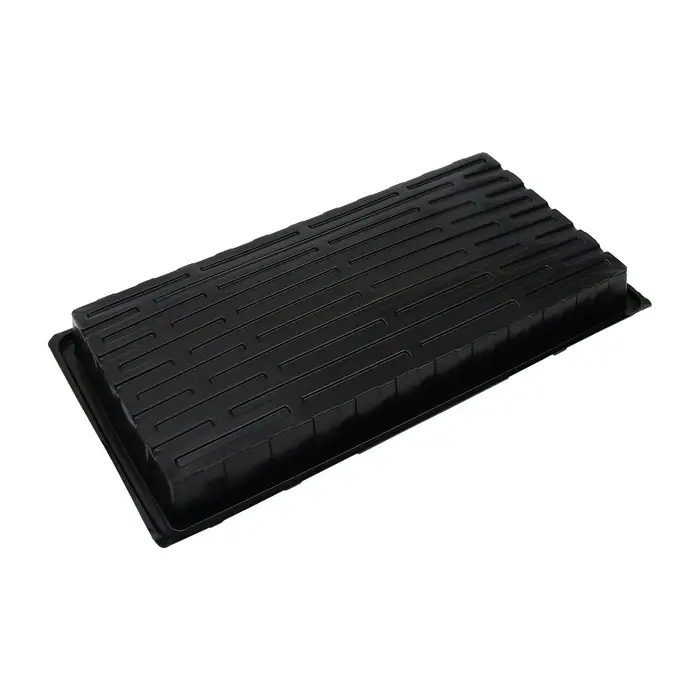 Поддон для рассады, 55&times;30&times;5.6 см, пластик, чёрный, дно МИКС, Greengo