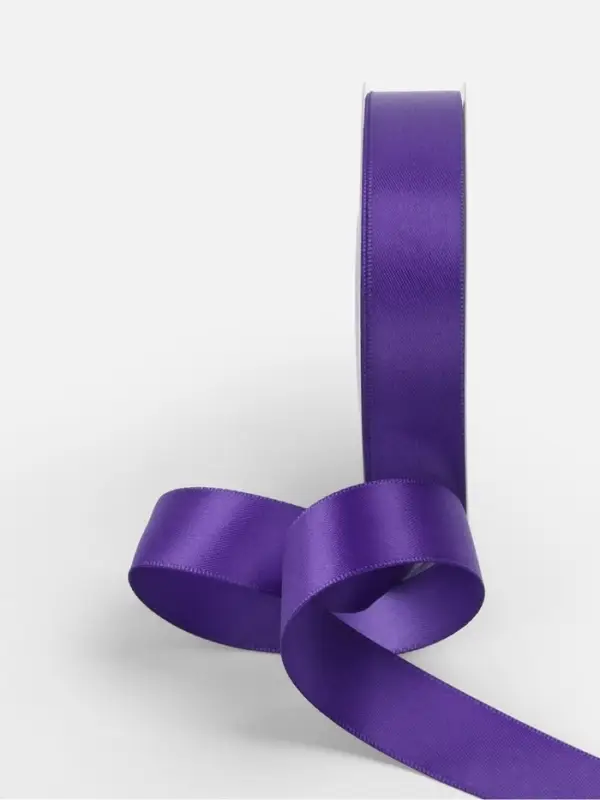 Лента атласная TEIRA, двухсторонняя, 20 мм, 25&plusmn;1 м, фиолетовая №0470