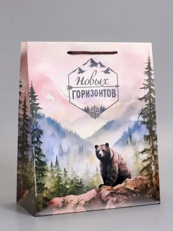 Пакет подарочный ламинированный &laquo;Северный характер&raquo;, 26&times;12&times;32 см