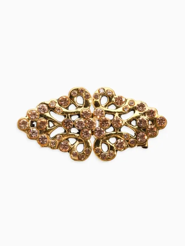 Зажим для кардигана Зажим для кардигана "Ажур", бутоны, цвет золотой в черненом золоте