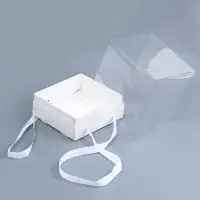 Коробка для торта с прозрачной крышкой, белая, 17&times;17&times;15 см