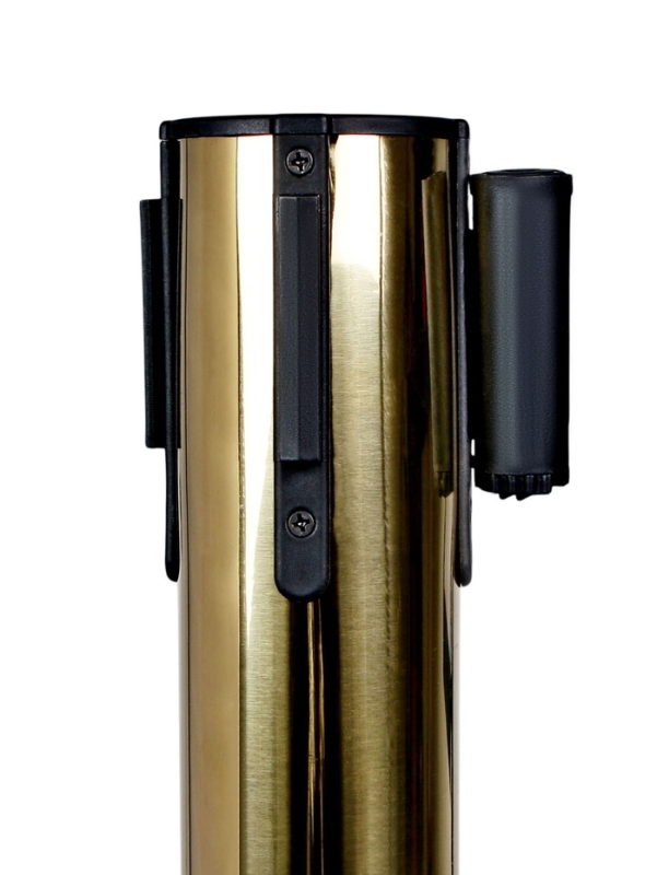 Стойка ограждения зол с вытяжной лентой-280см КРАСНАЯ,высота-90см,d- 6см,напольный d-32см