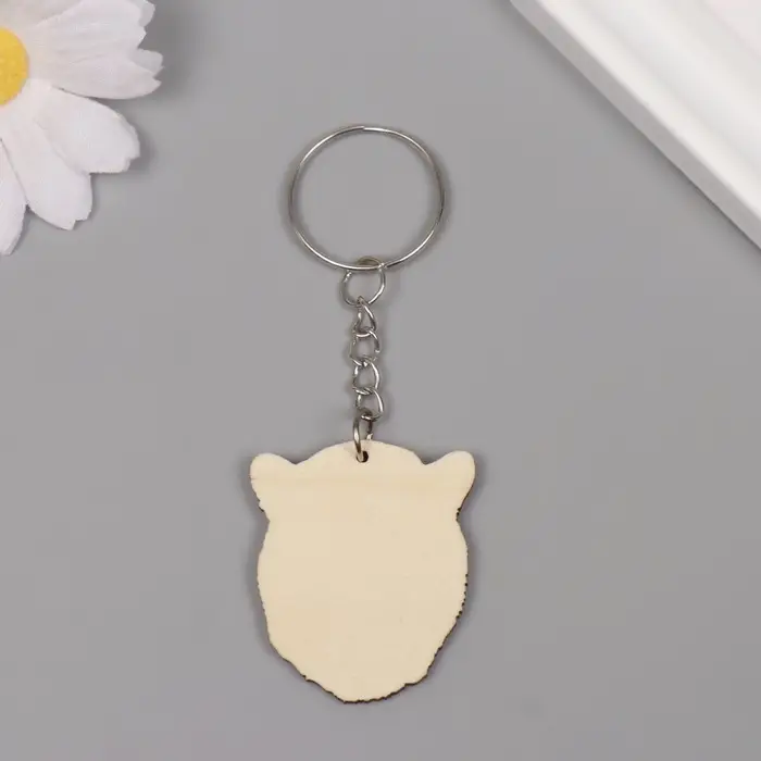 Брелок дерево  Брелок дерево "Леопард" 3,9х3,3х0,3 см