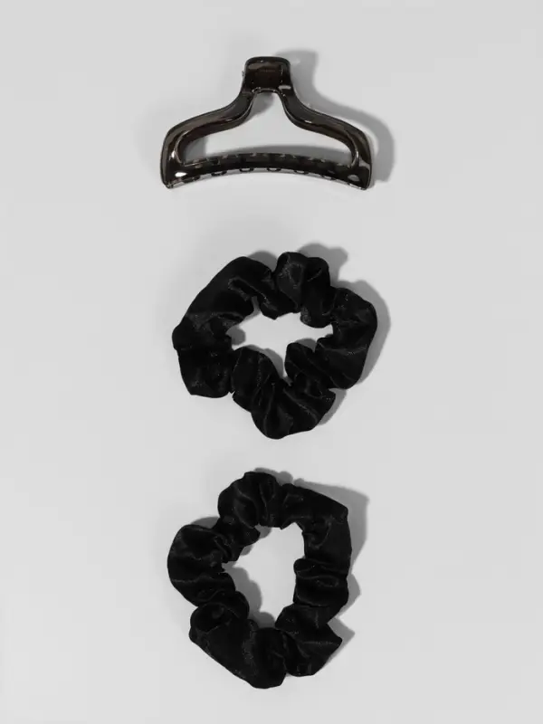 Мягкие бигуди &laquo;Волшебный локон&raquo;, 4 предмета: бигуди, резинки 2 шт., крабик, чёрные