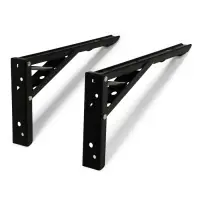 Кронштейн складной для столов и полок ТУНДРА, F001, 2 шт., длина 250 мм, сталь, черный