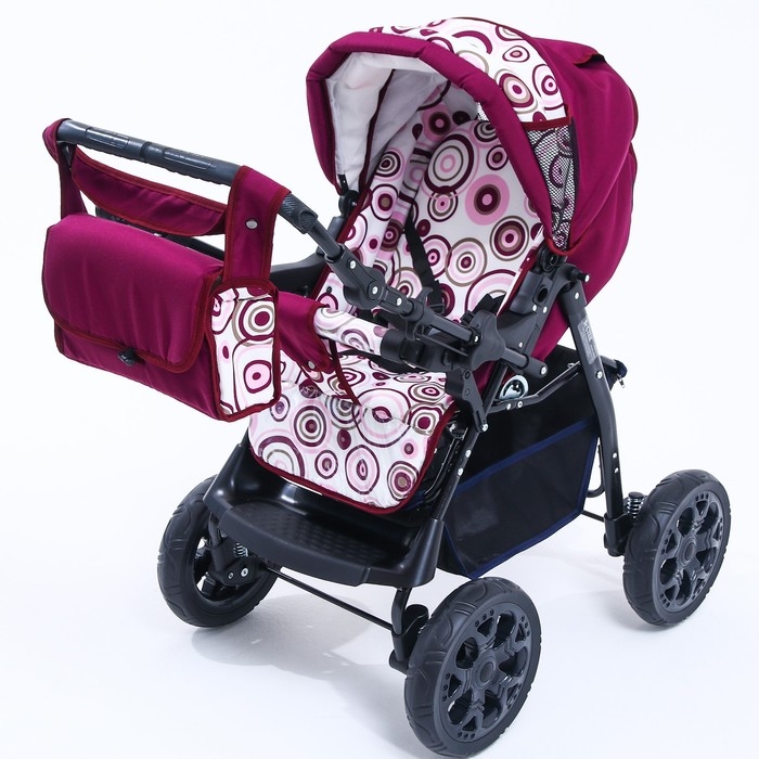 Коляска-трансформер «Гном», пластиковые колёса, оттенки красного, рисунок МИКС Коляска-трансформер «Гном», пластиковые колёса, оттенки красного, рисунок МИКС